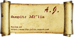 Auspitz Júlia névjegykártya
